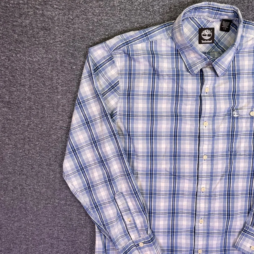 Timberland Shirt Mens‎ L Plaid Hiking Casual Rugged Cotton Long Sleeve Outdoors